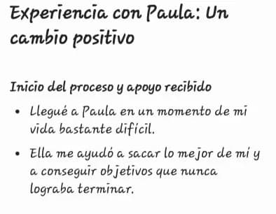 Testimonio: un cambio positivo con Paula